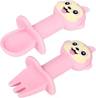 Totority Colher De Silicone Para Bebês 4 Unidades Produtos Infantis Talheres Para Bebês Garfo Curto Talheres De Desenho Animado Colher De Silicone Colheres De Talheres Garfo Curto