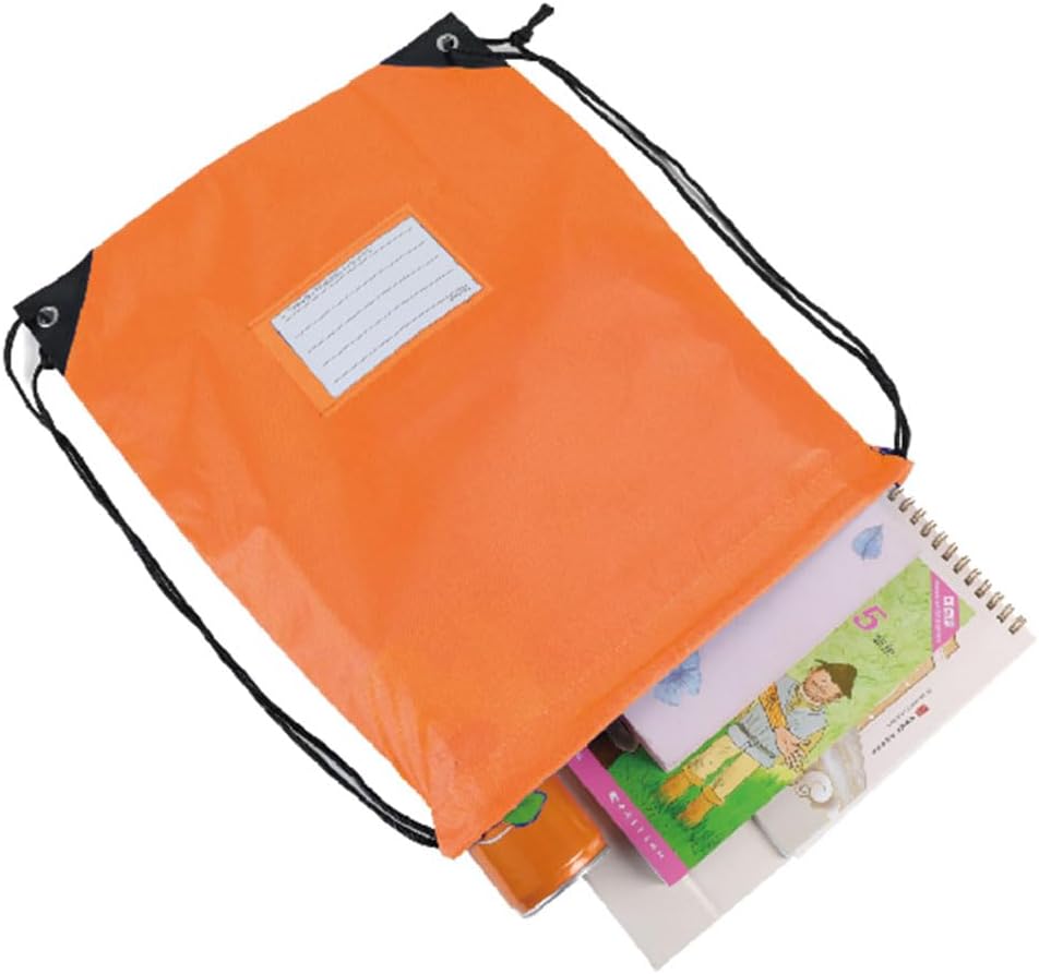 CODOBON 20 Pcs Drawstring Bags,Bulk Draw String Backpack, DIY Gym Sports Cinch Bag Sackpack for Women Men, Orange - Image 4