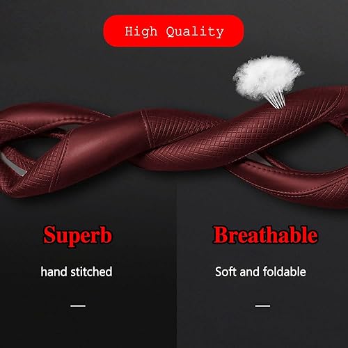 Miniatura 3 de Funda para volante de automóvil, funda para volante de automóvil, para hombres y mujeres, funda de cuero de microfibra de 15 pulgadas, funda de