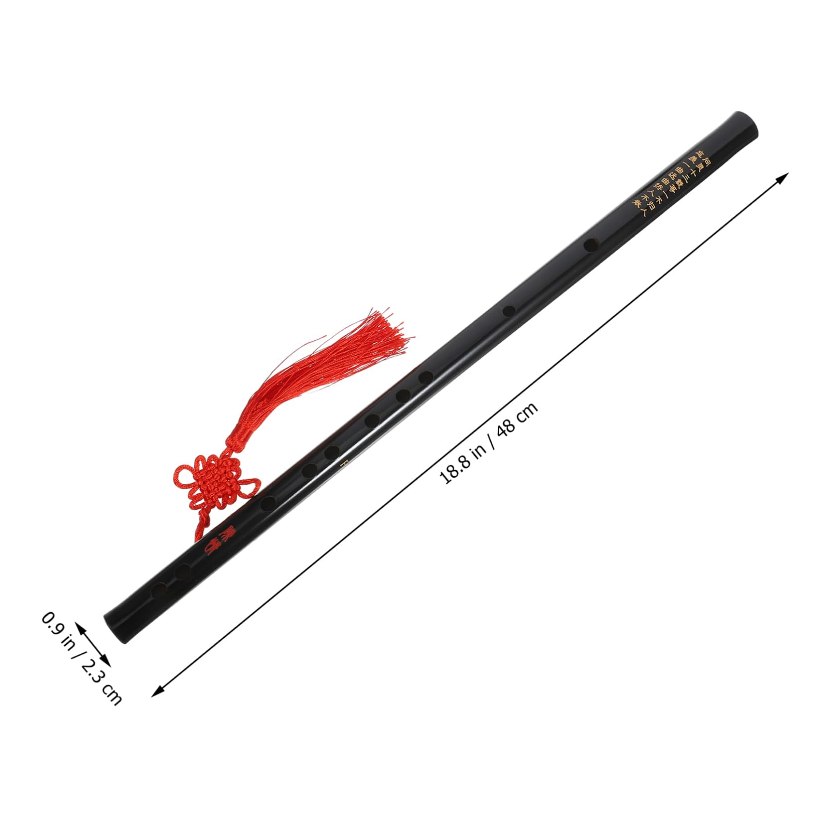 FUNOMOCYA Black Flute with Tassels Traditional Chinese Instrument for Beginners Durable Material with Precise Tone Antique Style Transverse Flute for Adults