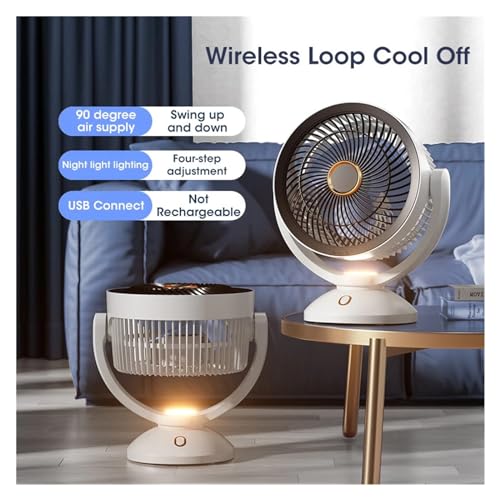 Ventilateur USB de table mural Feng Shui à rotation 360° - 2