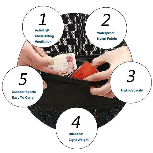 Image of Money Belt Travel Pouch, Hidden Waist Wallet Pouchs, Moneys Bag with Zipper | Money Belt for Travel, Anti-Theft Travel, Two Pockets, Slim Design, Under Clothes, Zipper Closure, For Cash, Passport, Cards