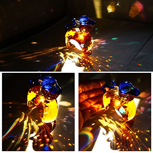 Qfkris Crystal Cat Animal Figurines Collectibles Blown Glass Art Kitten Sculpture Christmas Ornament(Champagne) #TOP5