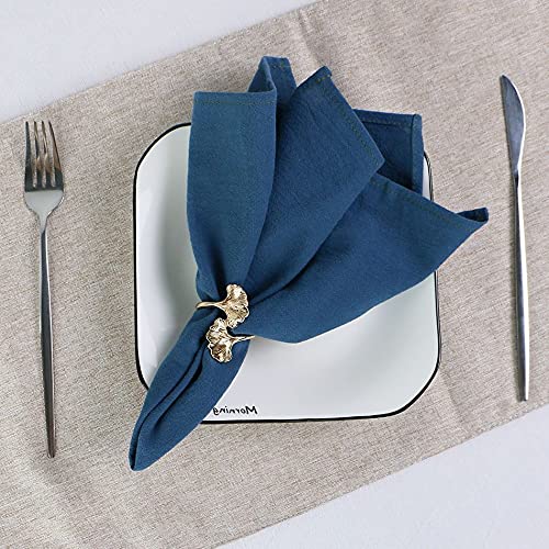 Servilletas de satén para la Mesa, Servilletas de Cena con Banda satén algodón Lavables Multicolor 30x45 cm 12 Piezas(Black X12pcs)