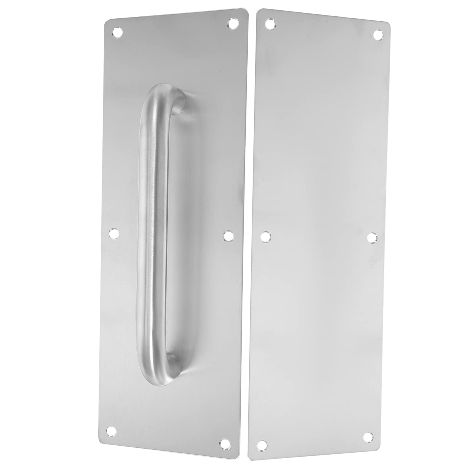 Plaque de poussée et traction argenté pour cuisine et bureau