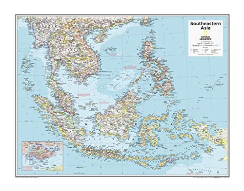 National Geographic: Southeastern Asia Wall Map - 28 x 22 inches - Laminated