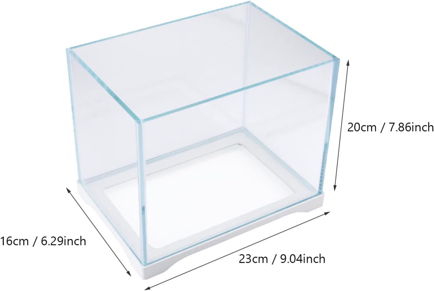 Glass Cube Fish Tank Small Aquarium for Home Decor Visibility for Pet Observation Container for Fish and Aquatic Plants