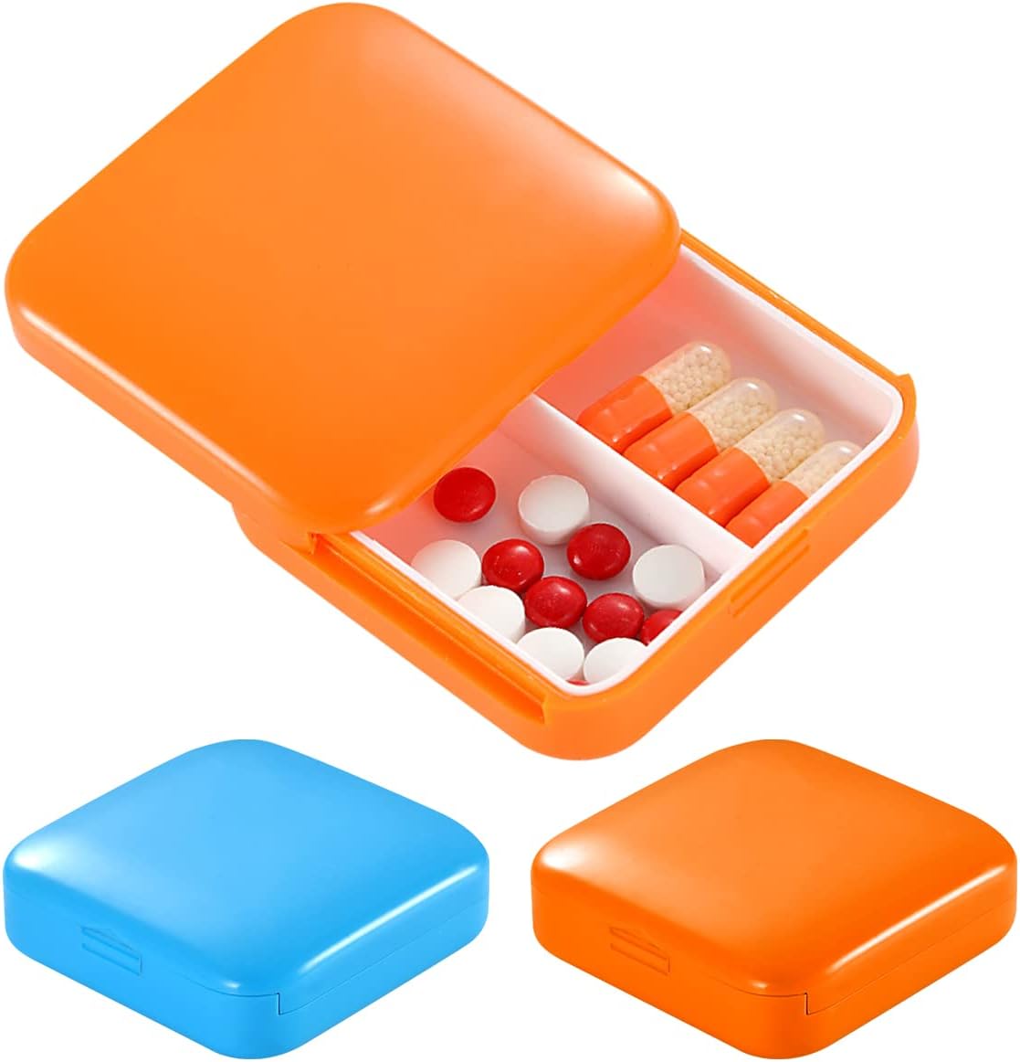 Portapillole Tascabile 2 Pezzi - 6 Scomparti + 4 Scomparti Per Viaggio E Giornata - Foto 6