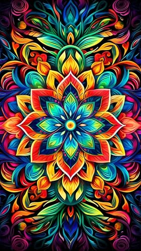 ARTGOTO Pintar por Numeros Adultos Grandes,40x70cm Cuadros para Pintar Pintura por Numeros Adultos Flores Mandalas A,Paint by Numbers Adult para Decoración de Paredes(Sin Marco)