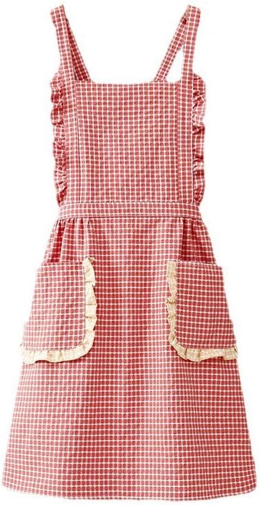 RchleaKry Small Cooking Apron with Pocket, Pinafore Apron Dress for Women, Kitchen Apron Gift for Women, Weight within 140lb