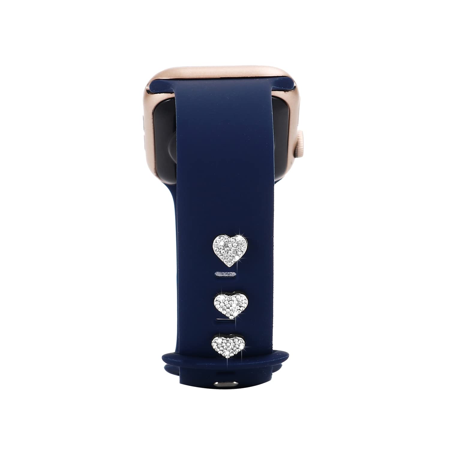 3Pcs Bling Metal Decorative Nails Studs Compatible with Apple Watch Band 45 44 42 41 40 38mm Silicone