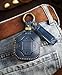 ontto Leather Key Fob Case with Keychain Fit for Chery Jetour Traveller T2 2023 2024 Key Remote,Durable Car Key Bag for Men Women,Full Protection Keycover,Blue