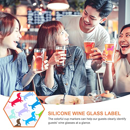 OSALADI 24 pçs marcadores de bebida de vidro fofos em formato de cachorro para taças de vinho etique