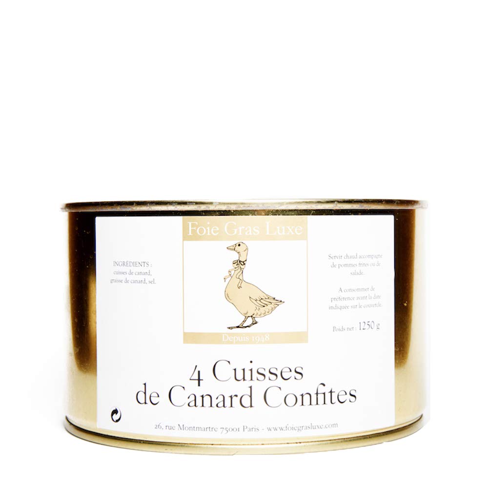 Confit de Canard du Sud-Ouest - 4 cuisses - 100% Landes FRANCE - SANS Conservateurs, SANS additifs, SANS OGM - 3/4 personnes (1.25)