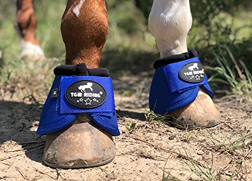 Image of 2520D Horse Bell Boots No-Turn Horse Bell Boots, Equine Ballistic Hoof Overreach Bell Boot, Pair