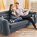 Intex 2 in 1 Inflatable Pull Out Sofa and Queen Size Air Bed Mattress with Cup Holders for Indoor and Outdoor Use for Adults (2 Pack), Charcoal Gray