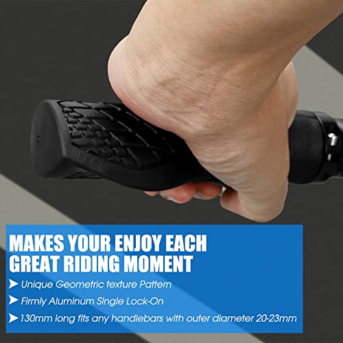 Ergonomic Bike Grips - Single Lock-On Bike Handle Grip | Non-Slip Comfort Mountain Ergonomic Bike Grips For Mountain Bike, E-Bike, Hybrid, City Commuter Bikes #TOP4