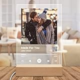Custom Spotify Music Plaque with Your Photo, Song Cover Customized with QR Code, Glass Art...