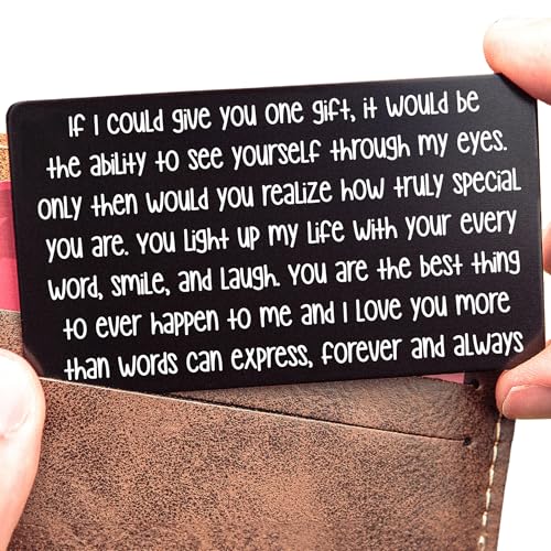 I Love You Card for Him Her | Engraved Aluminum Wallet Insert – “I Choose You” Gift for My Husband or Boyfriend, Perfect for Long Distance, Valentines, and Anniversaries