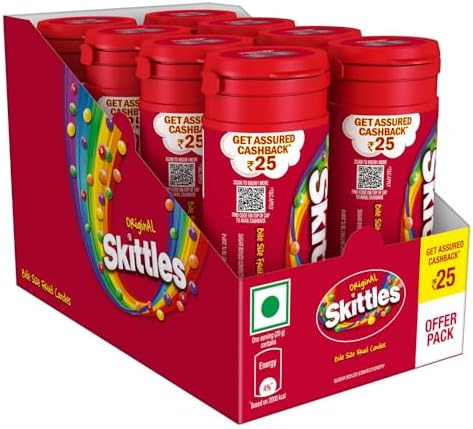Skittles Original Chewy Fruit Candy Pack (Lemon, Apple, Grape, Strawberry and Orange) 33.5g (Pack of 8)