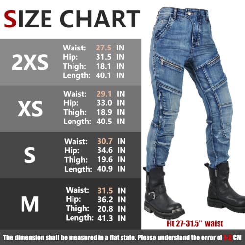 LOMENG Women's Aramid Motorcycle Jeans