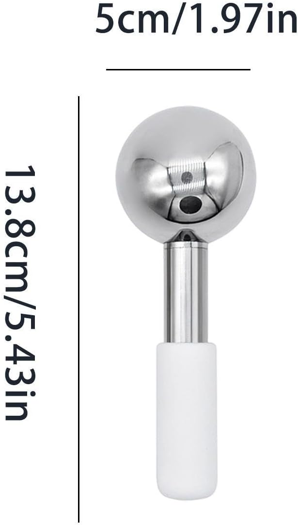 Ice Balls Massager, Stainless Steel Cooling Globes with Firming, Face Care | Cold Face Roller for Men Women Home Travel Salon Spa Business Trip 5.43x1.97x1.97 inches