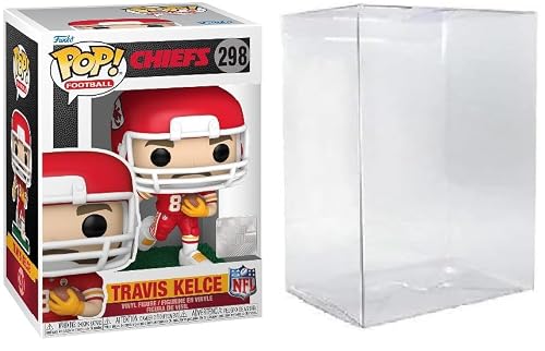 Funko Pop! NFL Chiefs Travis Kelce #298 Vinyl Figure with Protective Display Case, Red Jersey