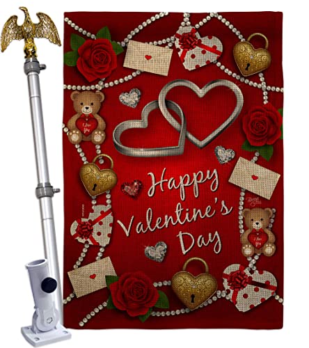Ornament Collection My Sweet House Flag Eagle Set Springtime Valentine Happy Heart Couple Romantic February Holiday Love Decoration Banner Small Garden Yard Gift Double-Sided, Made in USA