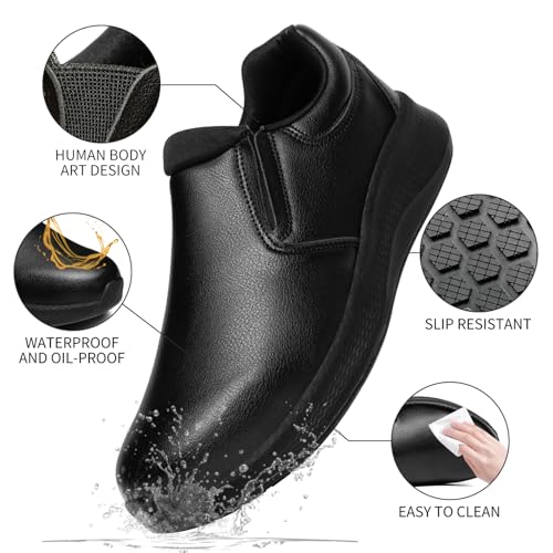 Men's Slip Resistant Work Shoes Food Service Shoes - Professional Oil Water Resistant Chef Shoes ，Suitable for Walking and Casual3