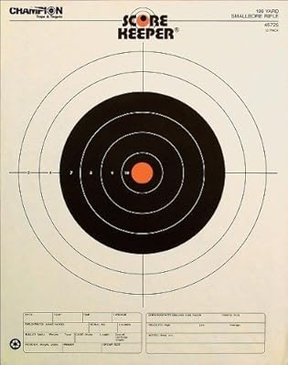 Champion Traps and Targets, Orange Bullseye Targets, 100yd Small Bore Rifle (Per 12)