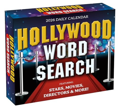 Calendrier de bureau quotidien 2026 Hollywood Word Search : jeu de mots mêlés pour le bureau