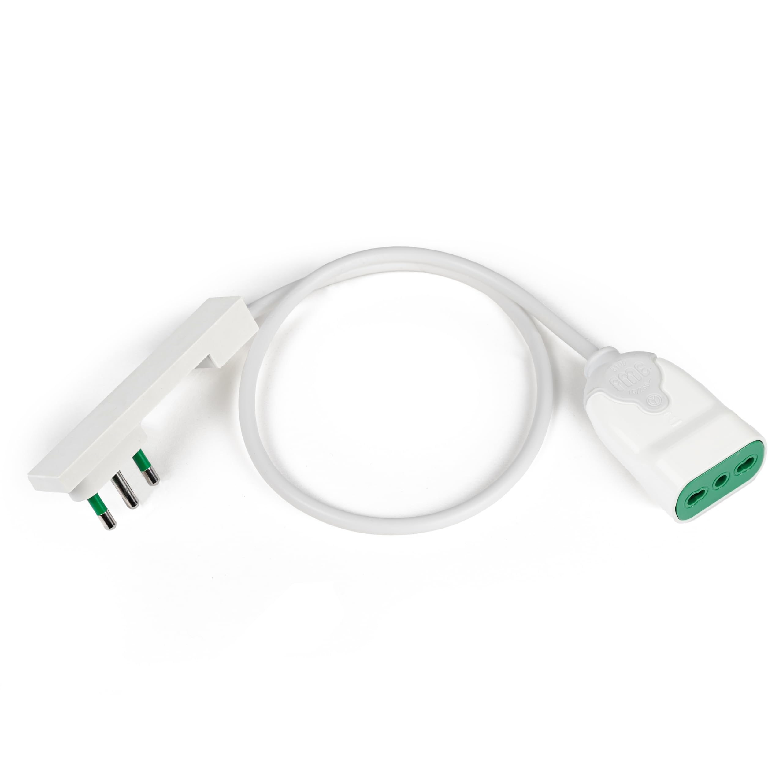 FANTON 92010 Prolunga lineare CLOCK 0,5 m. spina italiana SALVASPAZIO ultrapiatta 2P+T 16A - presa italiana 2P+T 16A - BIANCA