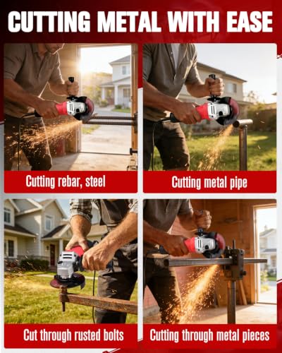 AVID POWER Angle Grinder, 7.5-Amp 4-1/2 inch Electric Grinder Power Tools with Grinding and Cutting Wheels, Flap Disc and Auxiliary Handle for Cutting, Grinding, Polishing and Rust Removal - Red - Image 3