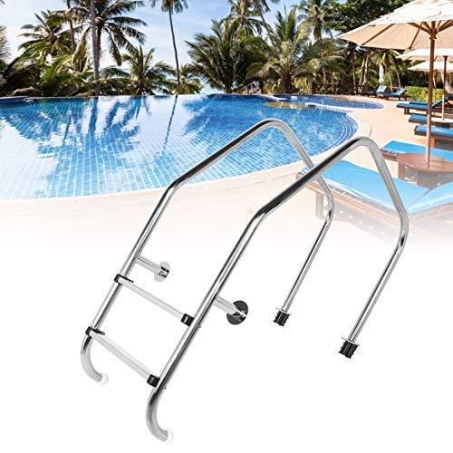 Escalera para piscina con 2 peldaños antideslizantes de acero inoxidable miniatura 5