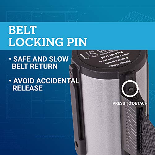 Us Weight Heavy Duty Premium Steel Stanchion With 7.5-Foot Retractable Belt (More Colors Available) #TOP2