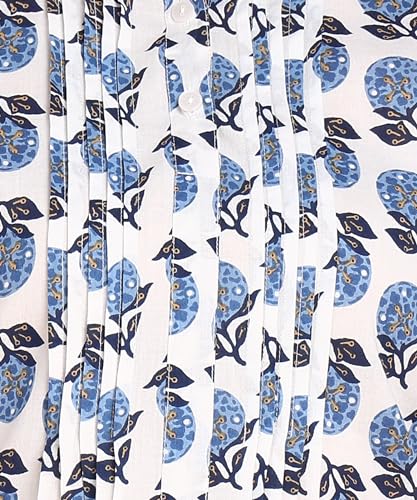 Image of BLOCKS OF INDIA Coords Set in Pure Cotton Pintucks Hand Block Print