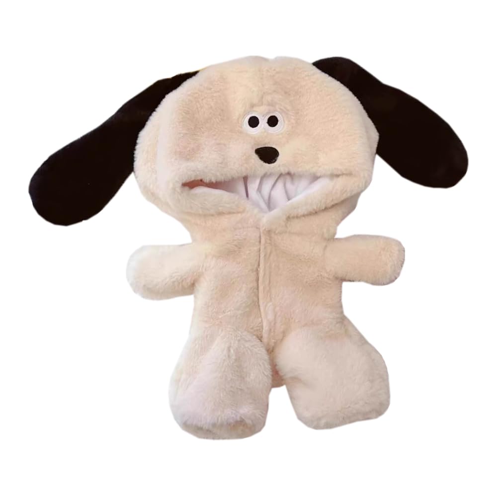 niannyyhouse 10cm~15cm 20cm 40cm Plush Doll Clothes Puppy Onesies Outfit Dolls Accessories Dress Up (Beige 40cm) โ image 1