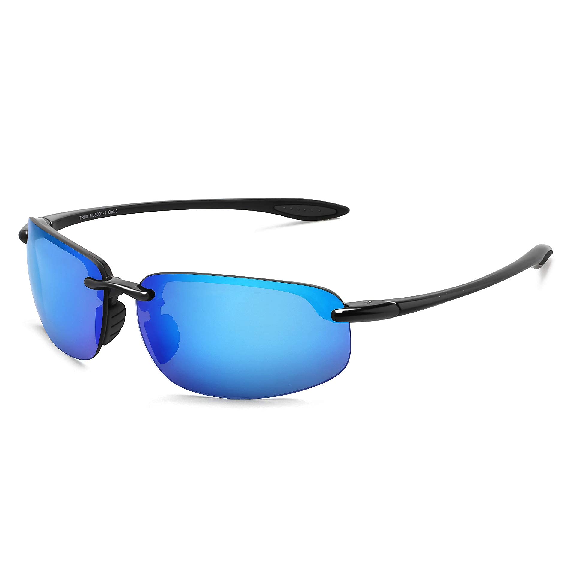 JULI Sports Sunglasses for Men Women Tr90 Rimless Frame for Running Fishing Baseball Driving MJ8001