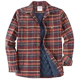 Dubinik® Chaqueta Hombre Cuadros Ligera Cómoda Termico Forrada Camisa Franela Casual Botón Presión Manga Larga 2 Bolsillos