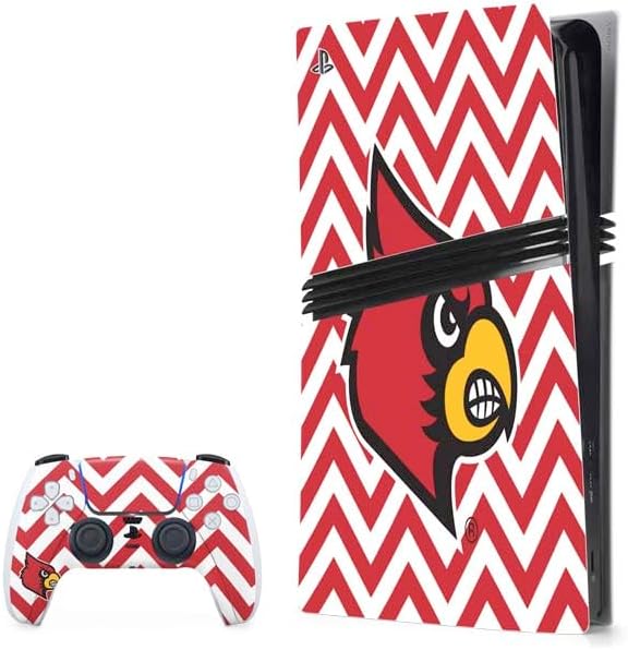 Skinit Decal Gaming Skin Compatible with PS5 Pro Bundle - Officially Licensed University of Louisville Chevron Design