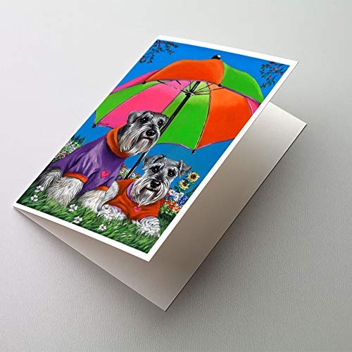 Caroline's Treasures PPP3166GCA7P Schnauzer Soulmates Greeting Cards and Envelopes Pack of 8 Blank Cards with Envelopes Whimsical A7 Size 5x7 Blank Note Cards