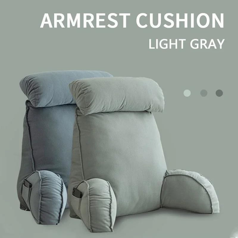 Miniatura 2 de Homesally Almohada de lectura, cojín de espalda con reposabrazos, soporte de espalda multifuncional, ideal para leer, se puede utilizar como