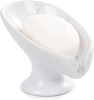 ソープディッシュ 陶器 大理石模様 せっけんおき おしゃれ 水が流れる ソープトレー 水が切れる お風呂 バス用品 浴室 洗面台などに適用(マーブル模様)