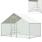 Hühnerstall Winterfest 3x2 m – Sicheres Freilaufgehege aus Metall mit Dach, wasserdichter Plane &...