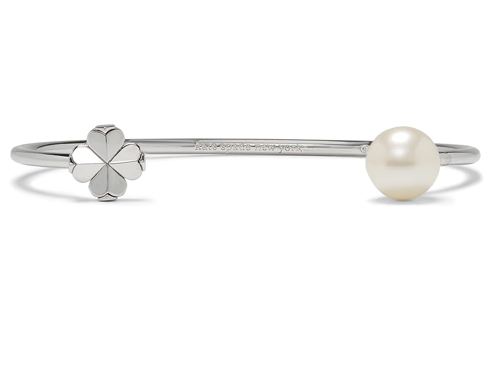 Kate Spade New York Spade Flower Pearl Cuff Womens Bracelet WhiteSilver Brass 62$