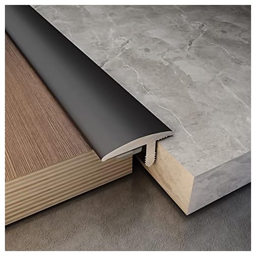 ZMQL 90-140cm Long Floor Transition Strip T Shape, Aluminum Uneven Flooring Reducer for Doorways Carpet to Tile, Waterproof Sturdy (Color : Black, Size : 140cm/55.1in)