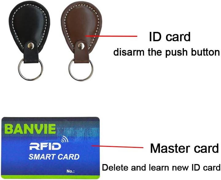 Car RFID Alarm System Push to Engine Start Stop Button for Security Anti-Thief (Leather RFID Key)
