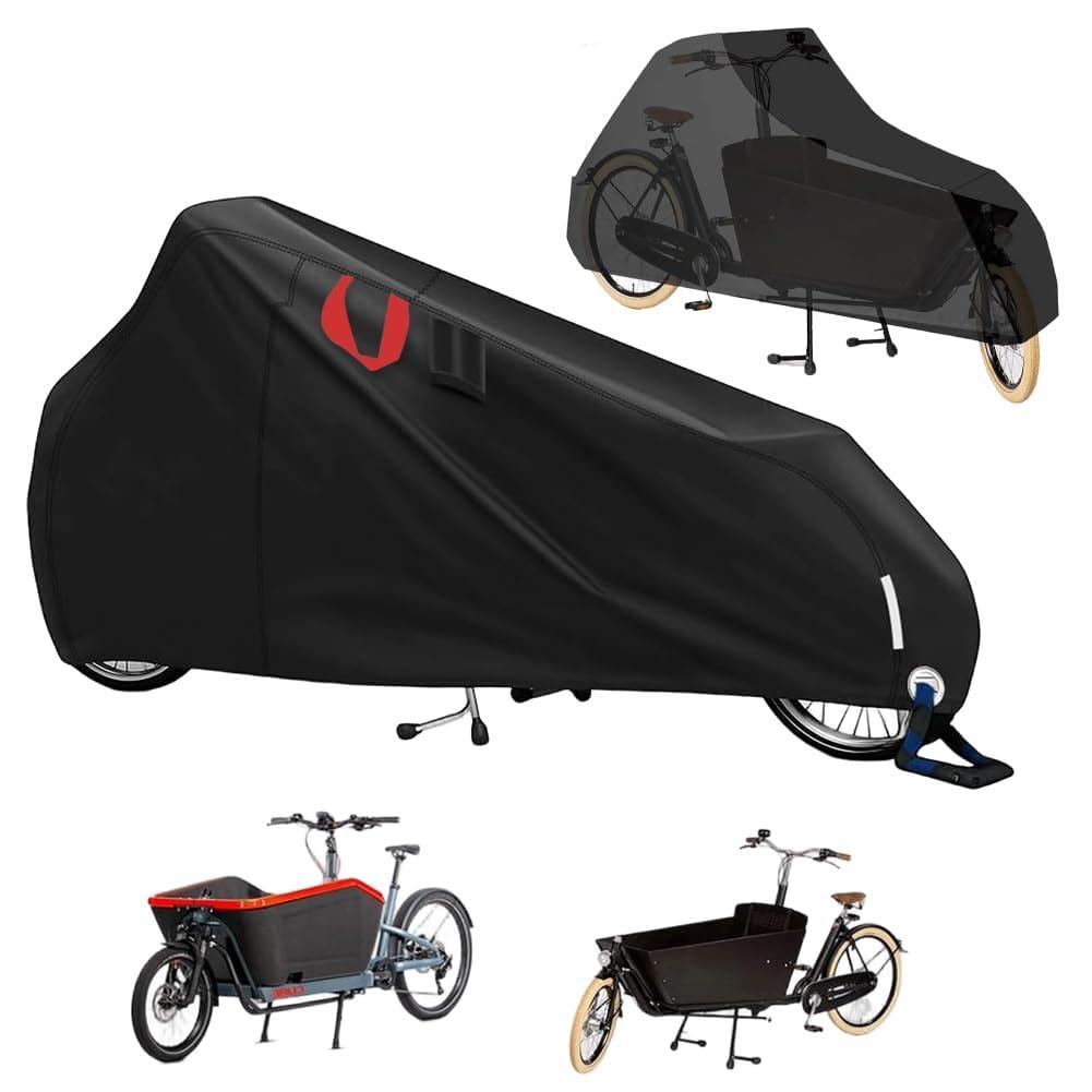 Funda impermeable para bicicleta de carga, protección contra la lluvia para bicicletas de carga, cubierta de triciclo con bandas reflectantes, protección UV, resistente a desgarros, Oxford 420D, para