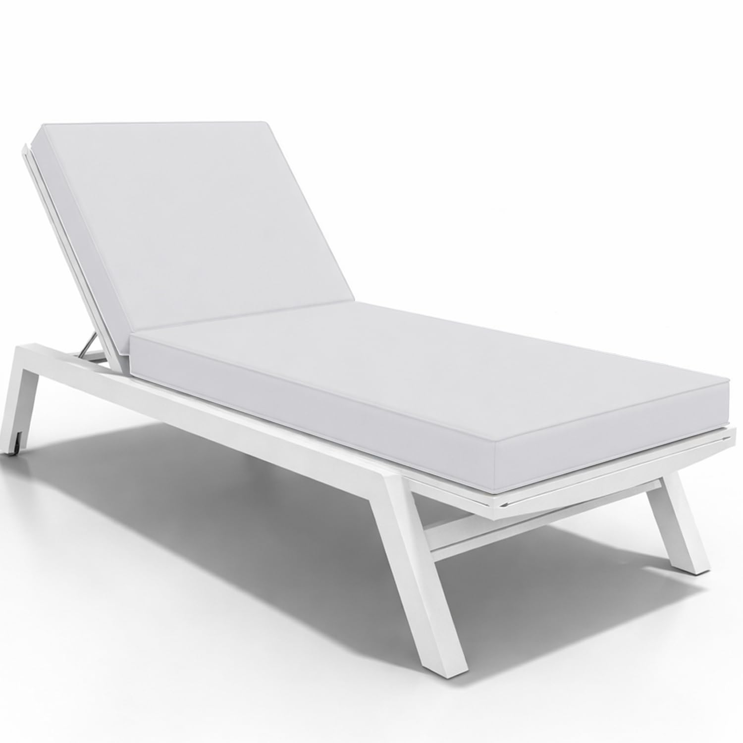WLXFF Waterproof Sun Lounger Cushion, Thick Non Slip Replacement Pad for Garden Recliner, Removable Zip Cover, Outdoor Sunbed Mattress for Patio
