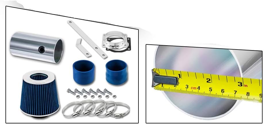 Short Ram Air Intake Kit & Blue Filter Combo Compatible for 1996-1998 Ford Windstar 3.8L V6 Engine